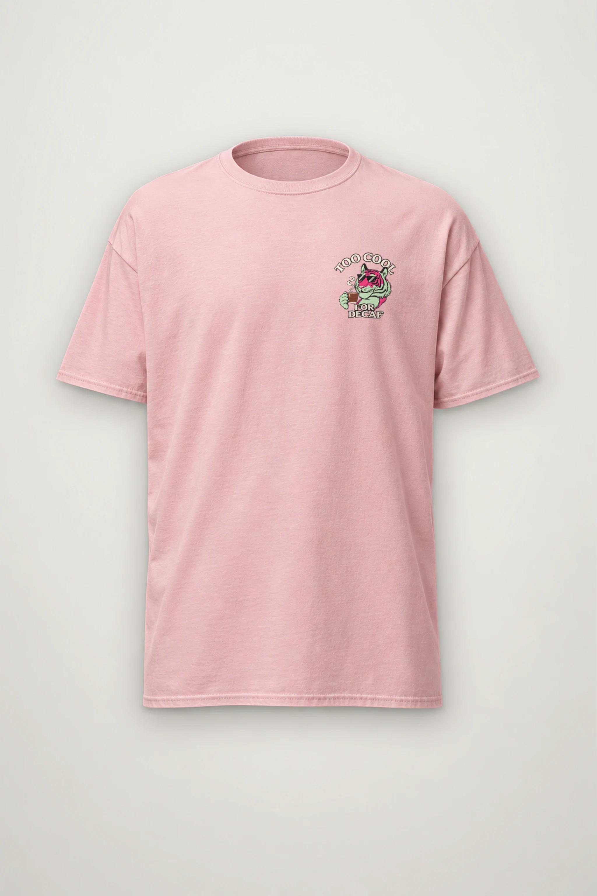 "Too Cool For Decaf" Heavyweight Unisex Crewneck T-shirt