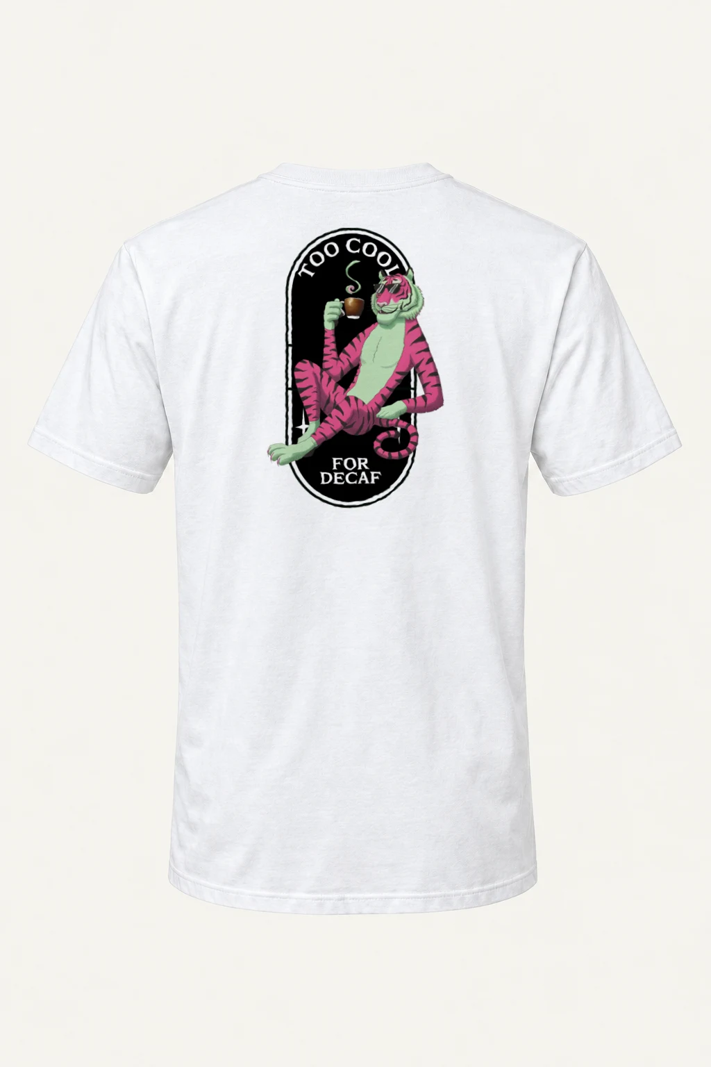 "Too Cool For Decaf" Heavyweight Unisex Crewneck T-shirt | Gildan 5000