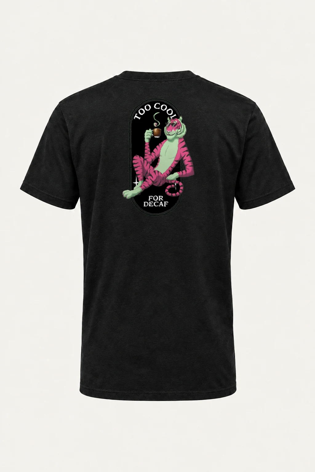 "Too Cool For Decaf" Heavyweight Unisex Crewneck T-shirt | Gildan 5000