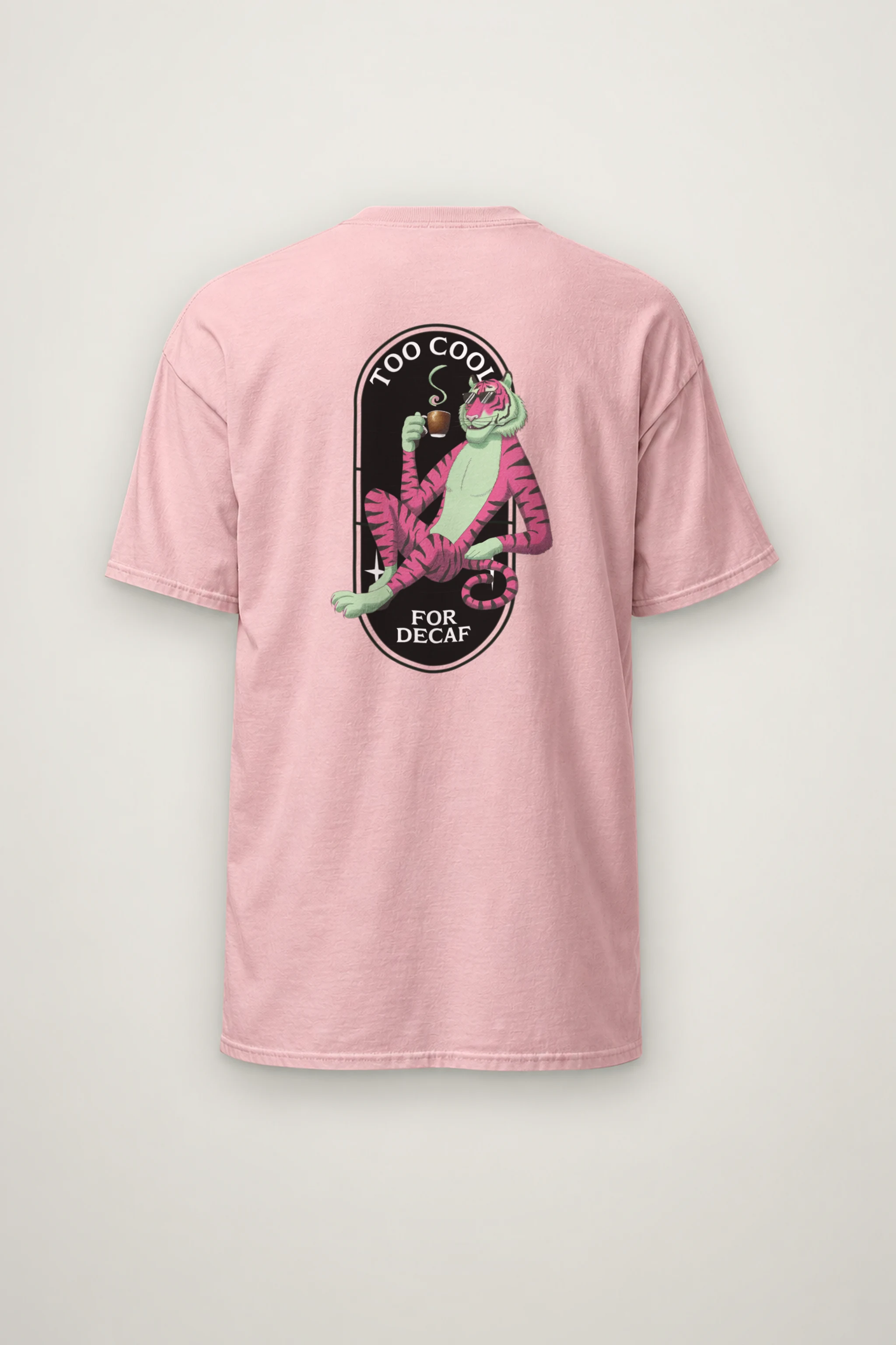 "Too Cool For Decaf" Heavyweight Unisex Crewneck T-shirt