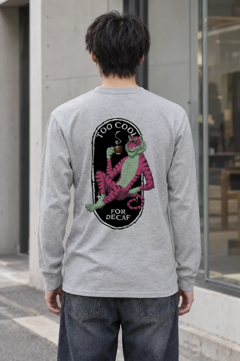"Too Cool For Decaf" Unisex Longsleeve T-shirt