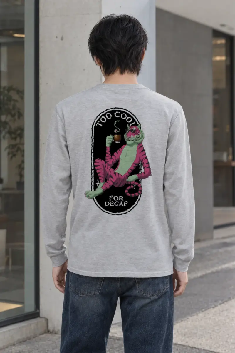 "Too Cool For Decaf" Unisex Longsleeve T-shirt | Gildan 2400