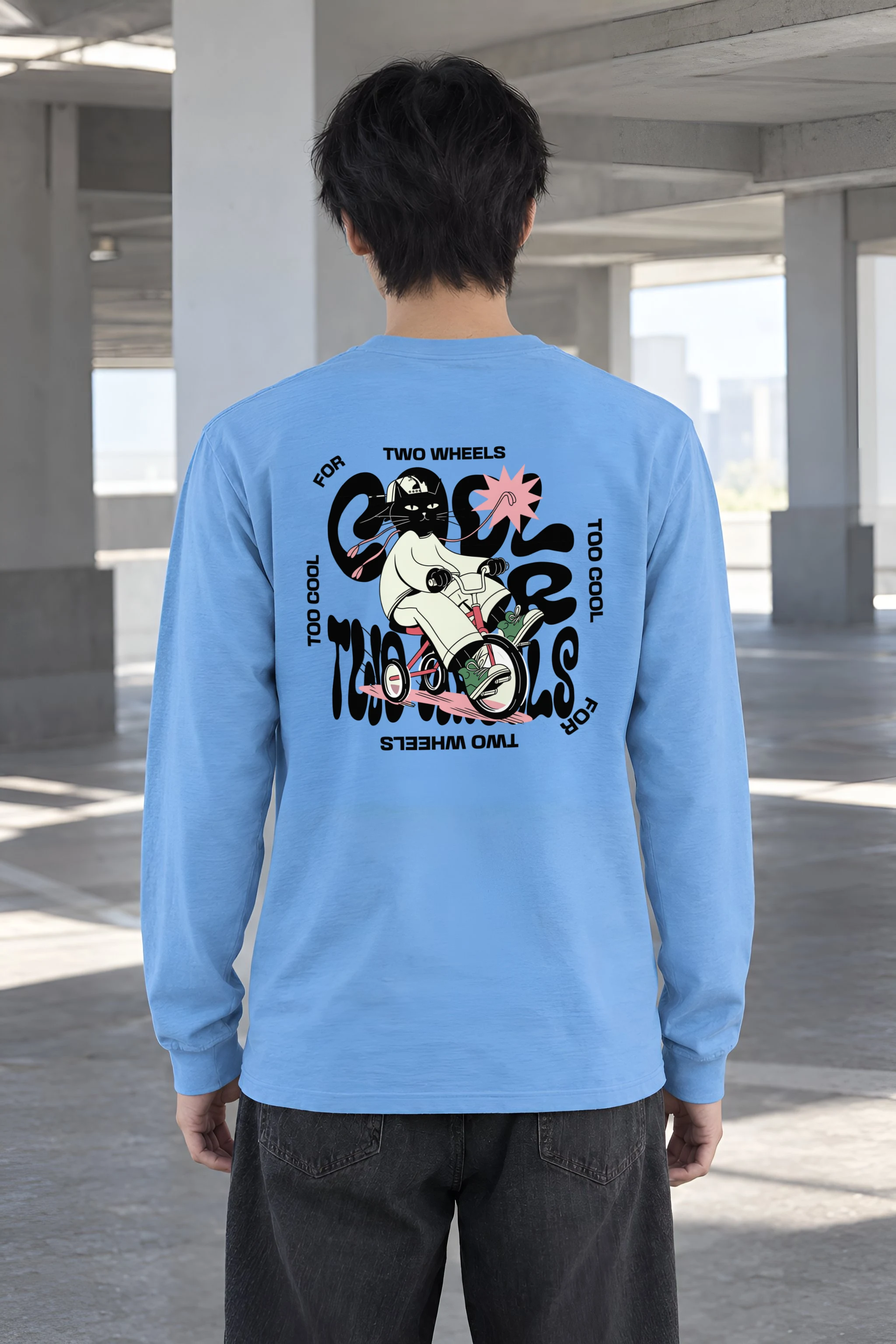 "Too Cool For Two Wheels" Unisex Longsleeve T-shirt