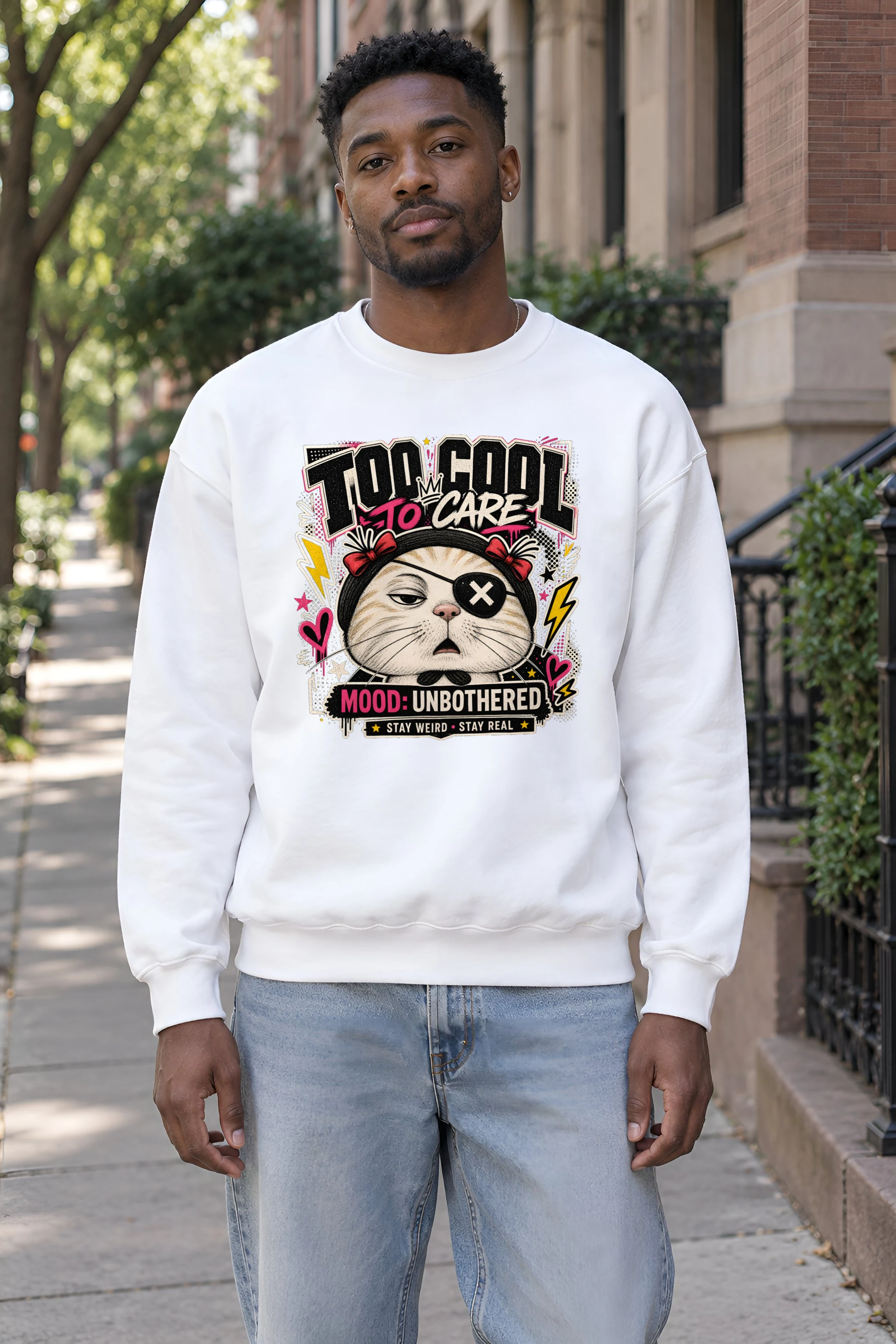 "Too Cool To Care" Heavy Blend Unisex Crewneck Sweatshirt