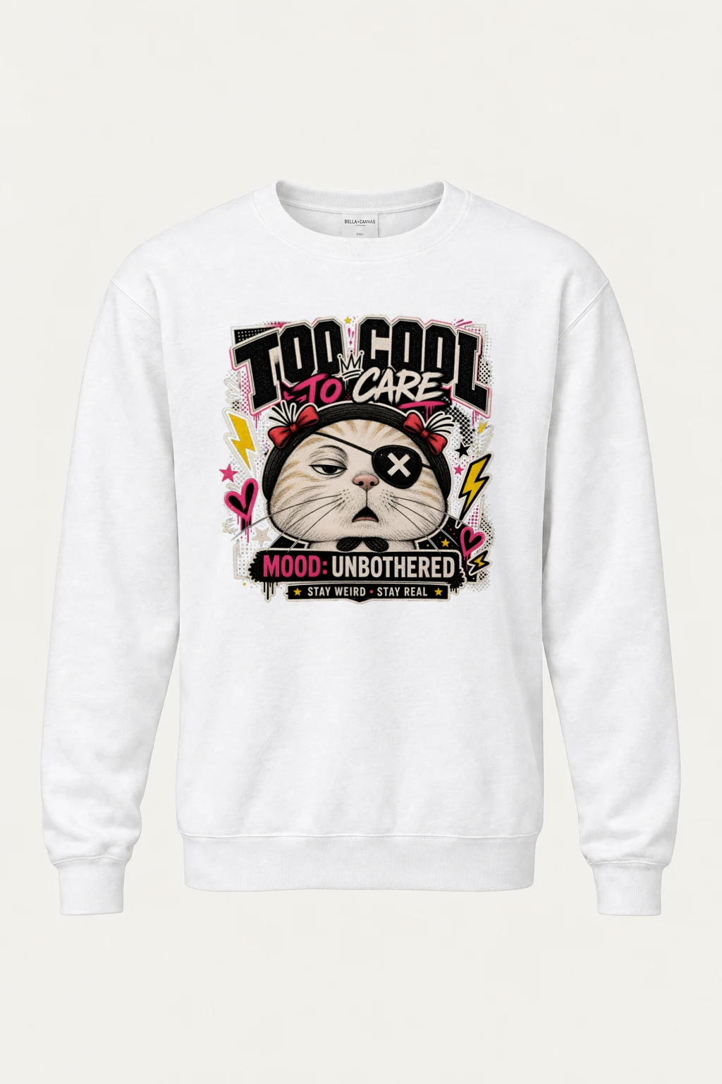 "Too Cool To Care" Heavy Blend Unisex Crewneck Sweatshirt | Gildan 18000