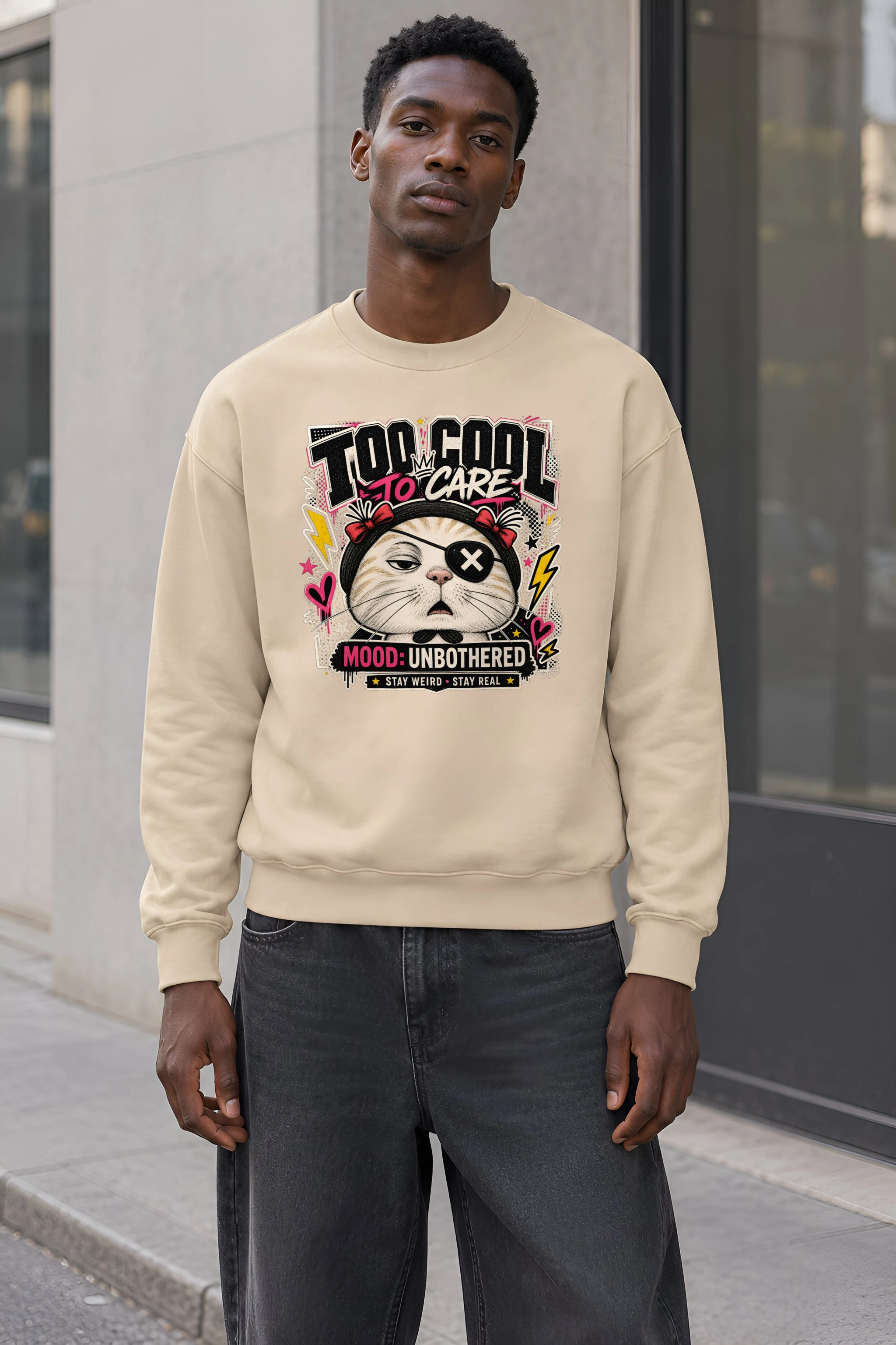 "Too Cool To Care" Heavy Blend Unisex Crewneck Sweatshirt