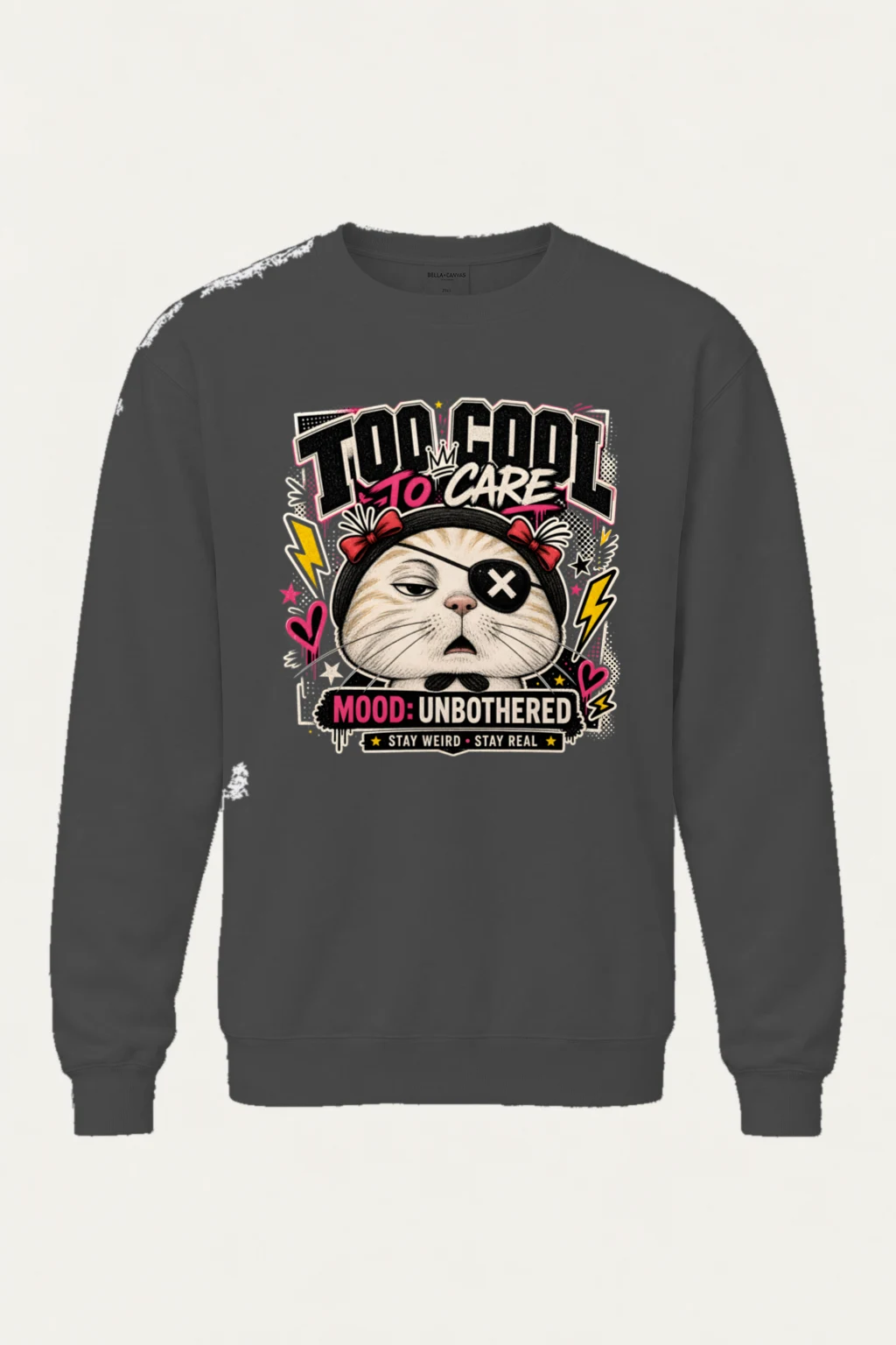 "Too Cool To Care" Heavy Blend Unisex Crewneck Sweatshirt | Gildan 18000
