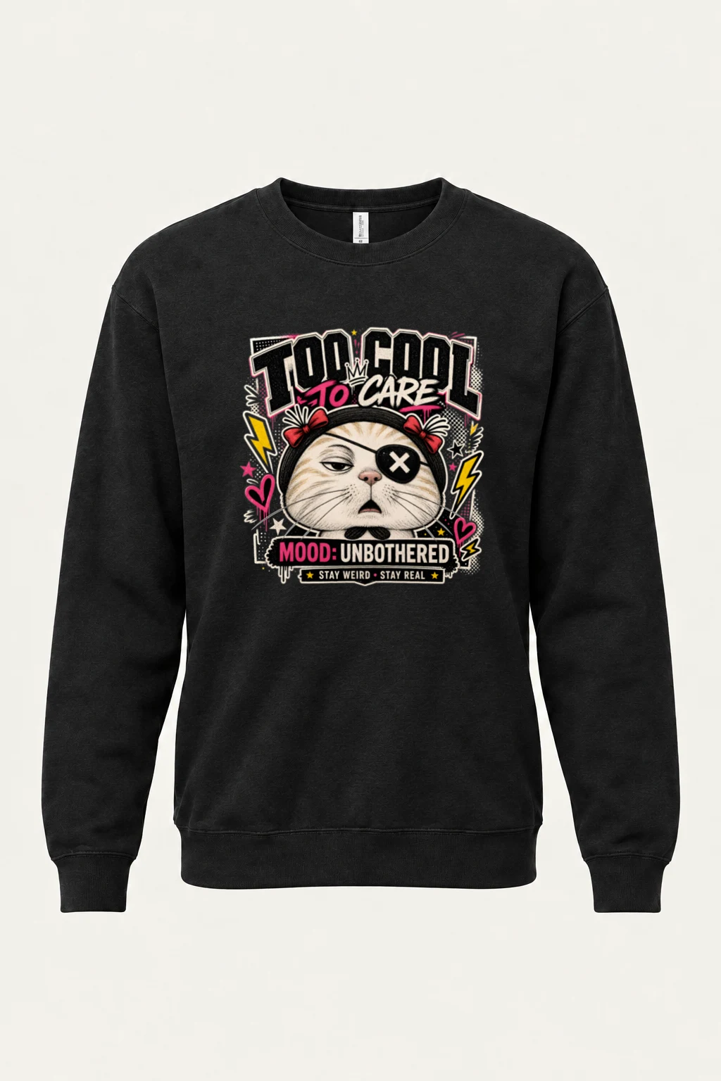 "Too Cool To Care" Heavy Blend Unisex Crewneck Sweatshirt | Gildan 18000