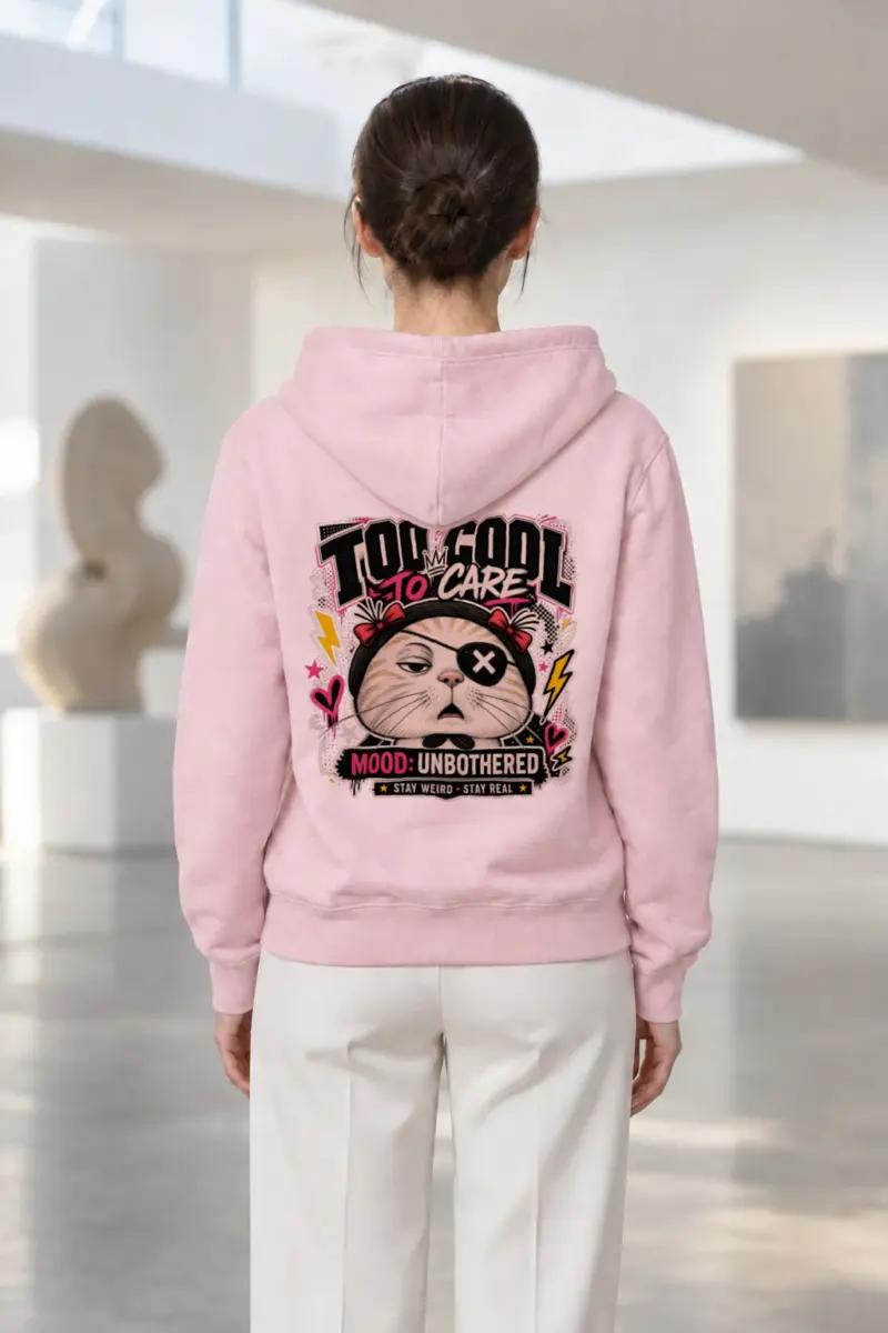 "Too Cool To Care" Heavy Blend Unisex Pullover Hoodie | Gildan 18500