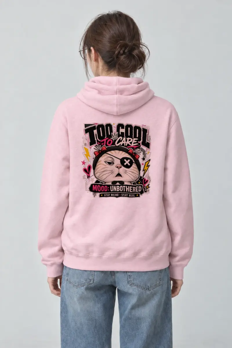 "Too Cool To Care" Heavy Blend Unisex Pullover Hoodie