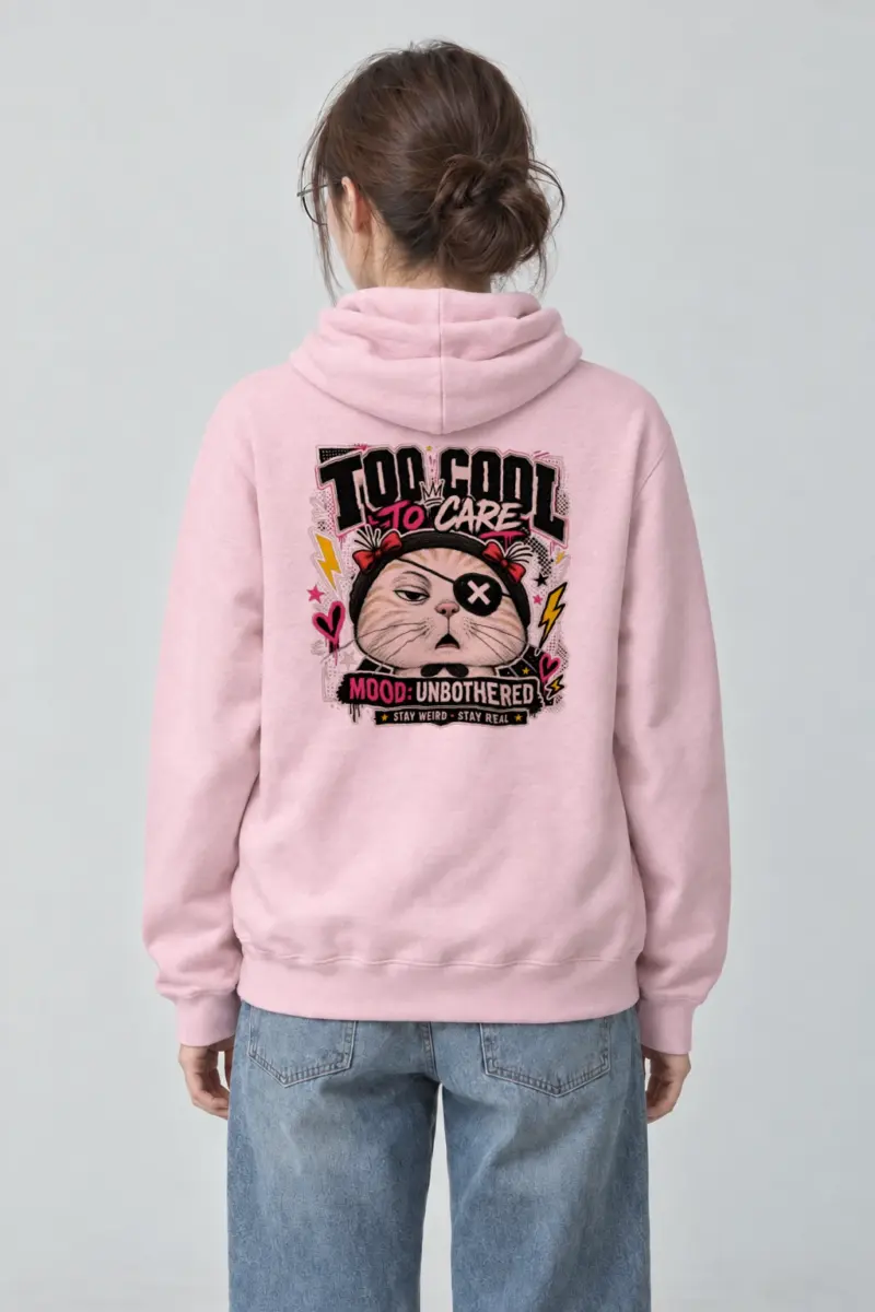 "Too Cool To Care" Heavy Blend Unisex Pullover Hoodie