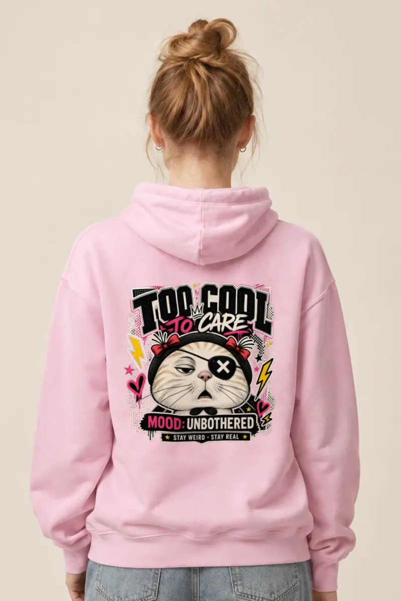 "Too Cool To Care" Heavy Blend Unisex Pullover Hoodie