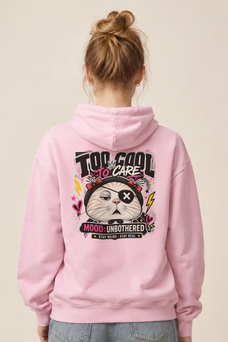 "Too Cool To Care" Heavy Blend Unisex Pullover Hoodie