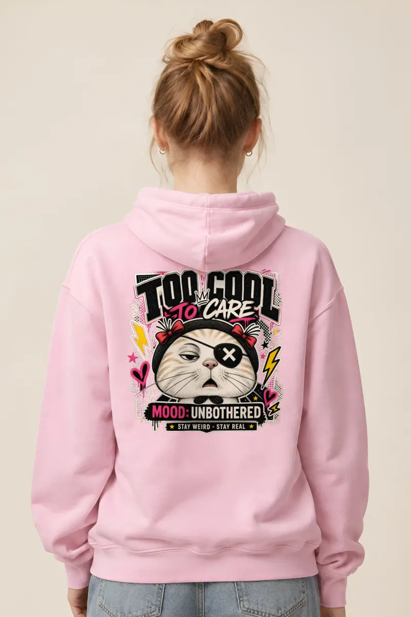 "Too Cool To Care" Heavy Blend Unisex Pullover Hoodie