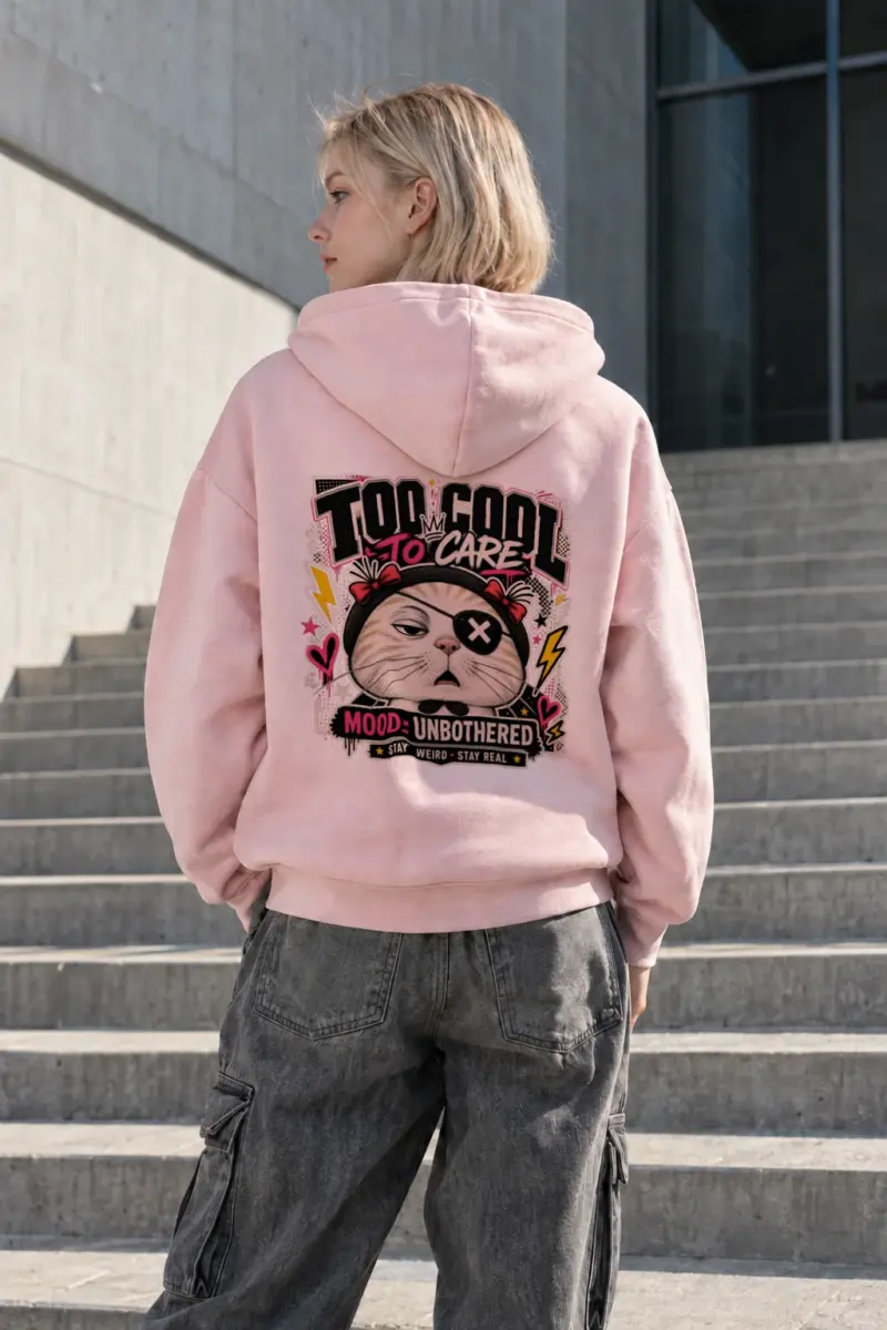 "Too Cool To Care" Heavy Blend Unisex Pullover Hoodie | Gildan 18500