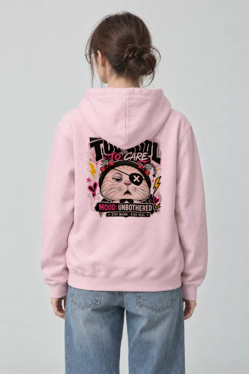 "Too Cool To Care" Heavy Blend Unisex Pullover Hoodie