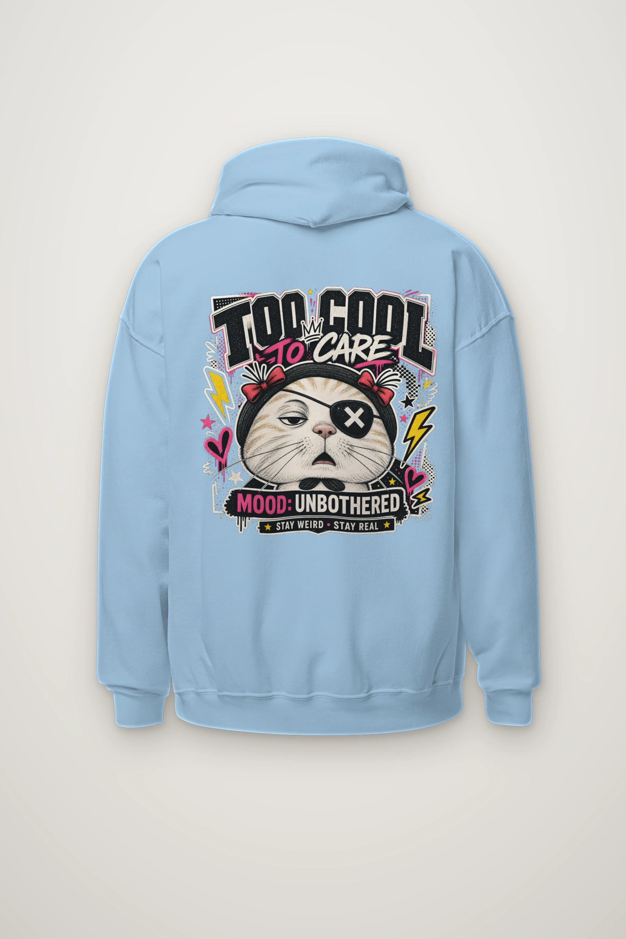 "Too Cool To Care" Heavy Blend Unisex Pullover Hoodie