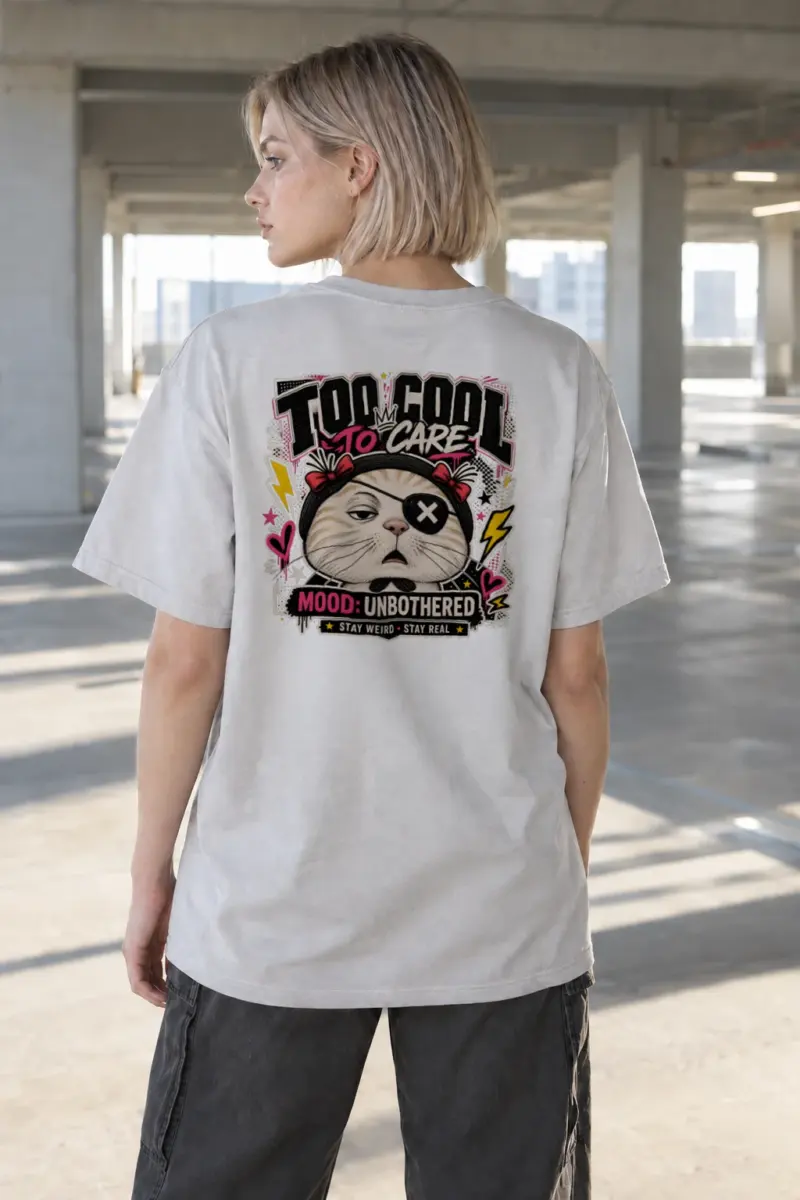 "Too Cool To Care" Heavyweight Unisex Crewneck T-shirt | Gildan 5000