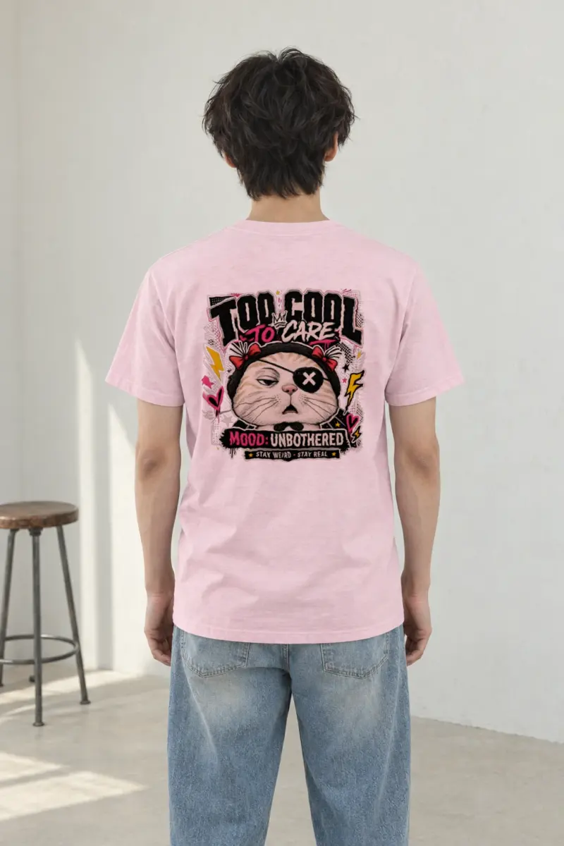 "Too Cool To Care" Heavyweight Unisex Crewneck T-shirt