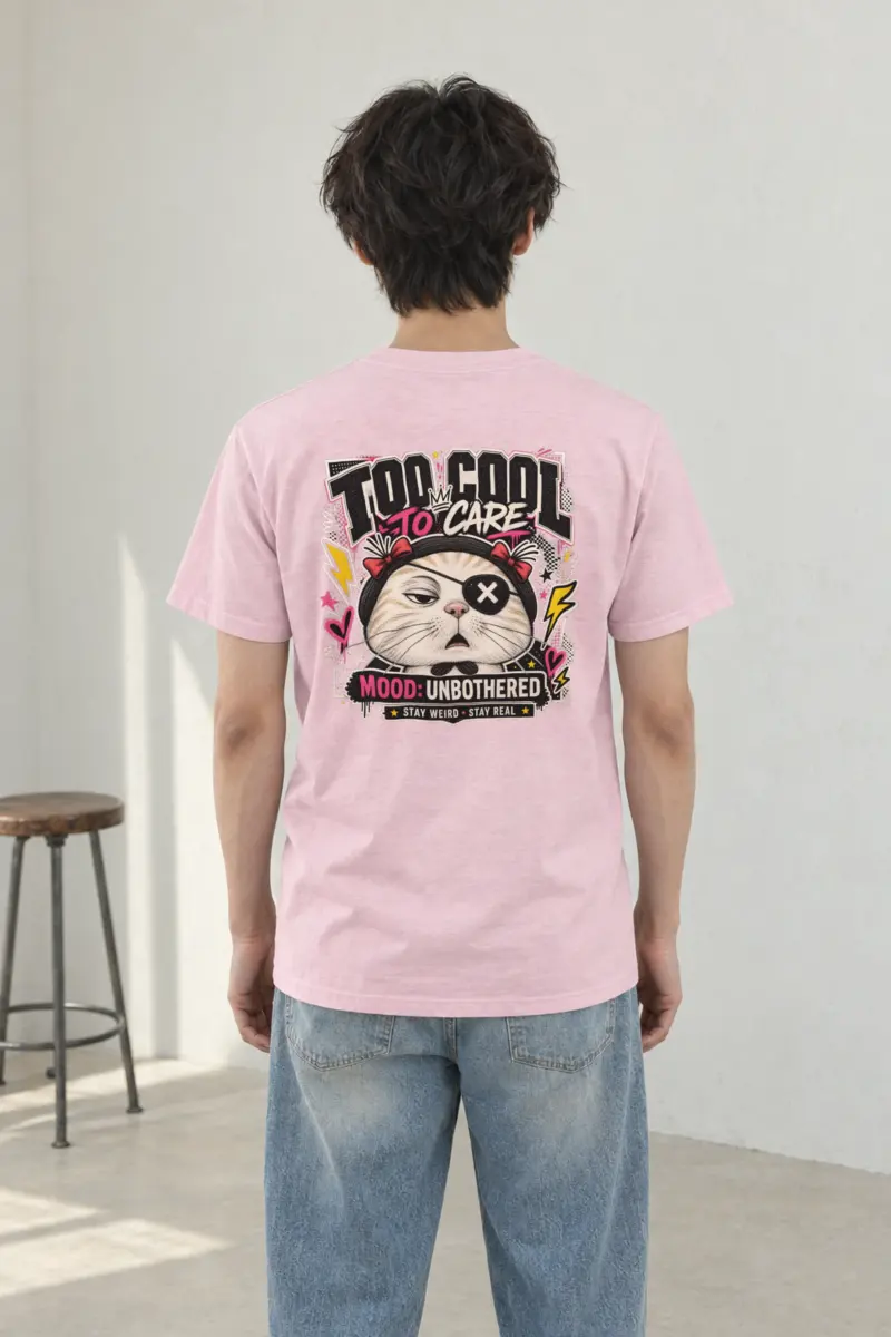 "Too Cool To Care" Heavyweight Unisex Crewneck T-shirt