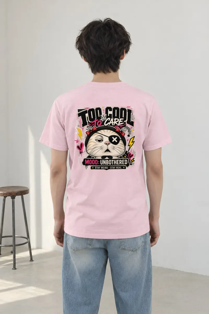 "Too Cool To Care" Heavyweight Unisex Crewneck T-shirt