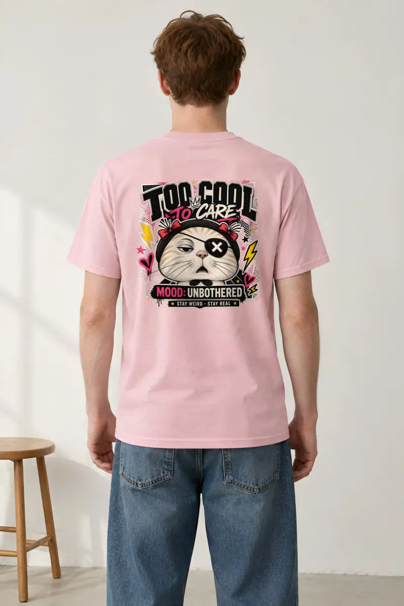 "Too Cool To Care" Heavyweight Unisex Crewneck T-shirt
