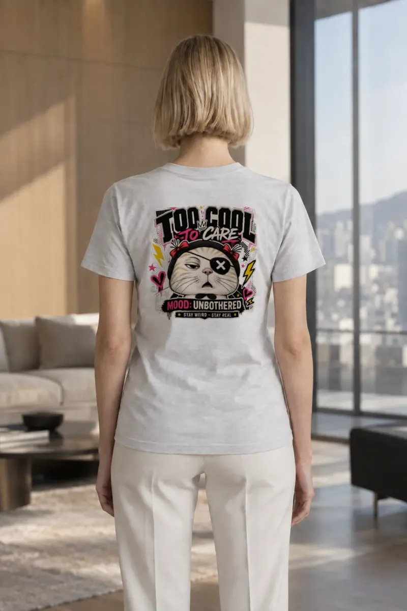 "Too Cool To Care" Heavyweight Unisex Crewneck T-shirt | Gildan 5000