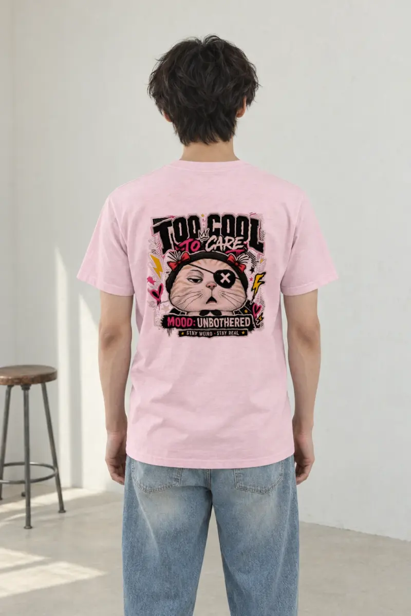 "Too Cool To Care" Heavyweight Unisex Crewneck T-shirt