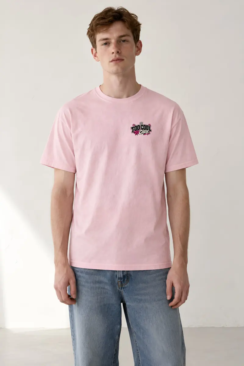"Too Cool To Care" Heavyweight Unisex Crewneck T-shirt