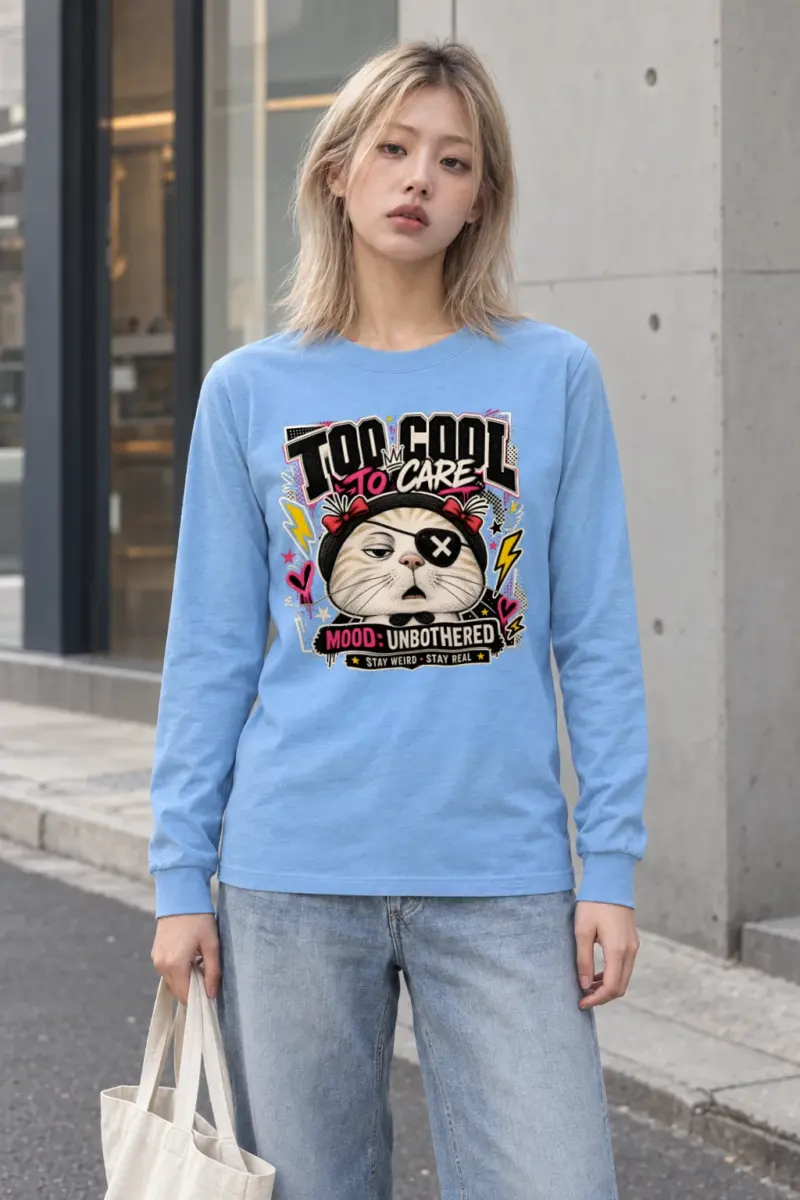 "Too Cool To Care" Unisex Longsleeve T-shirt