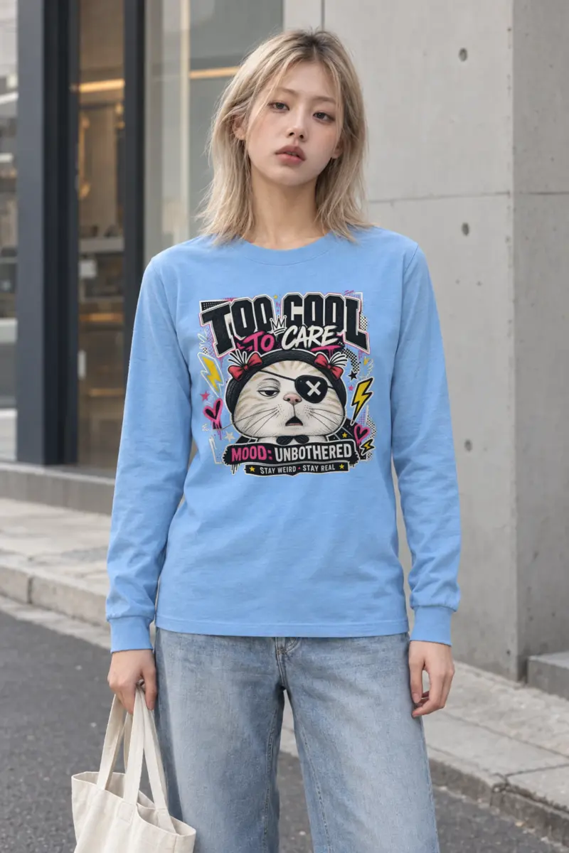 "Too Cool To Care" Unisex Longsleeve T-shirt