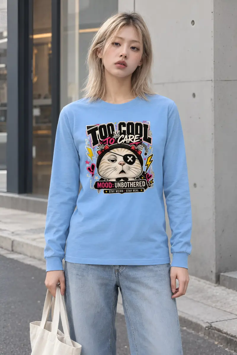 "Too Cool To Care" Unisex Longsleeve T-shirt