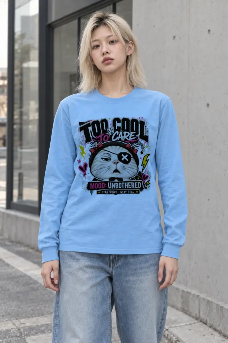 "Too Cool To Care" Unisex Longsleeve T-shirt