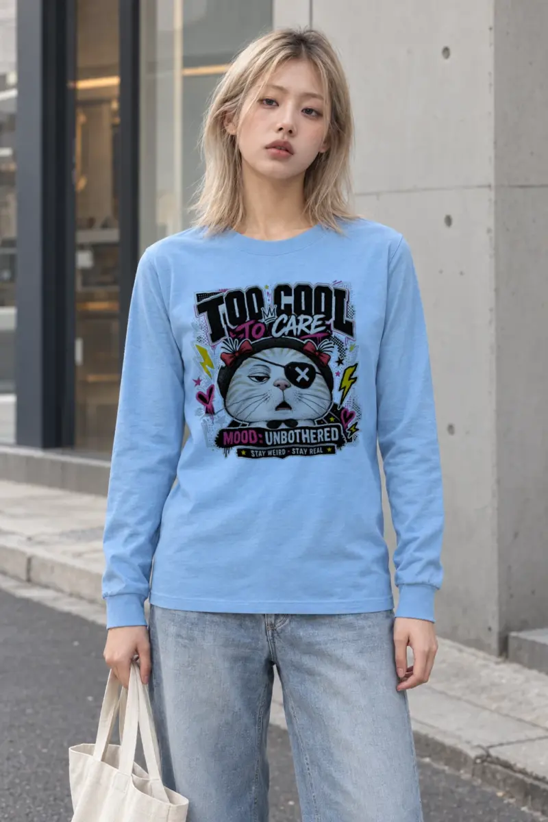 "Too Cool To Care" Unisex Longsleeve T-shirt