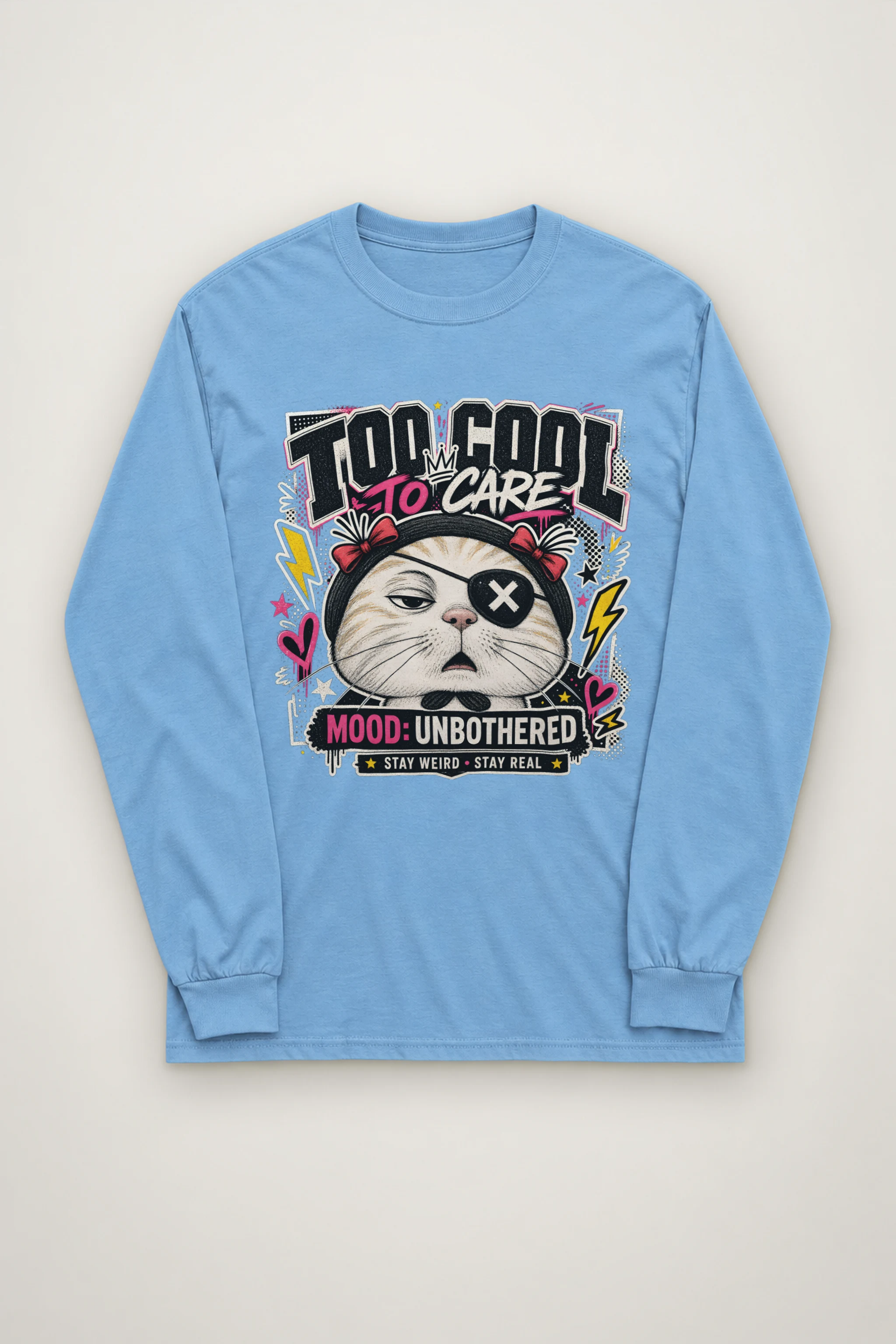 "Too Cool To Care" Unisex Longsleeve T-shirt