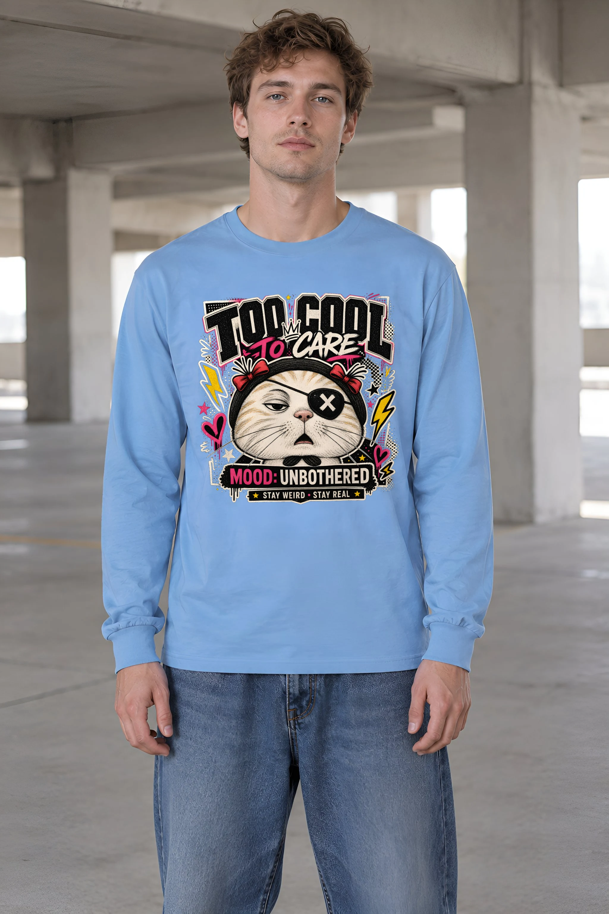 "Too Cool To Care" Unisex Longsleeve T-shirt