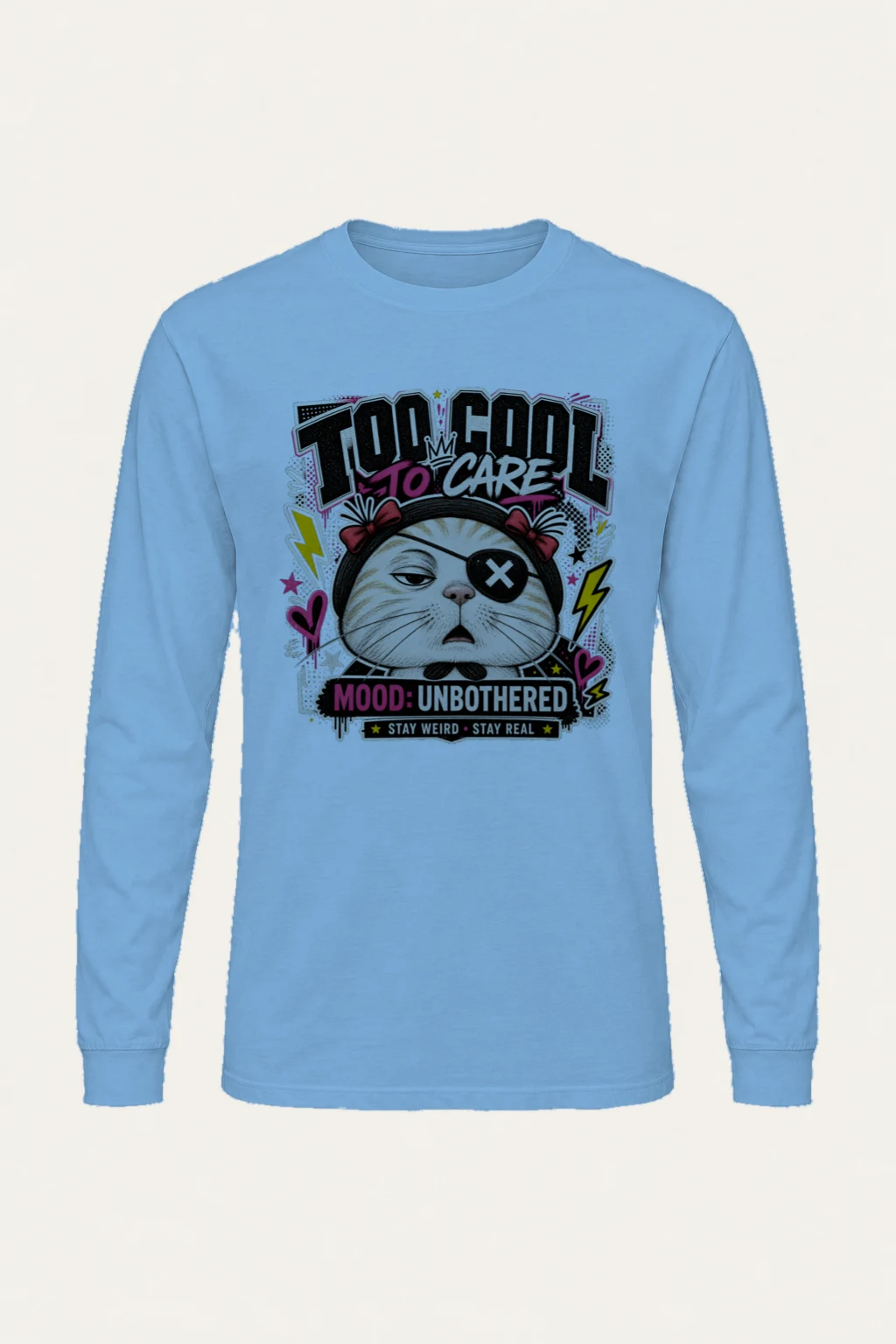 "Too Cool To Care" Unisex Longsleeve T-shirt | Gildan 2400