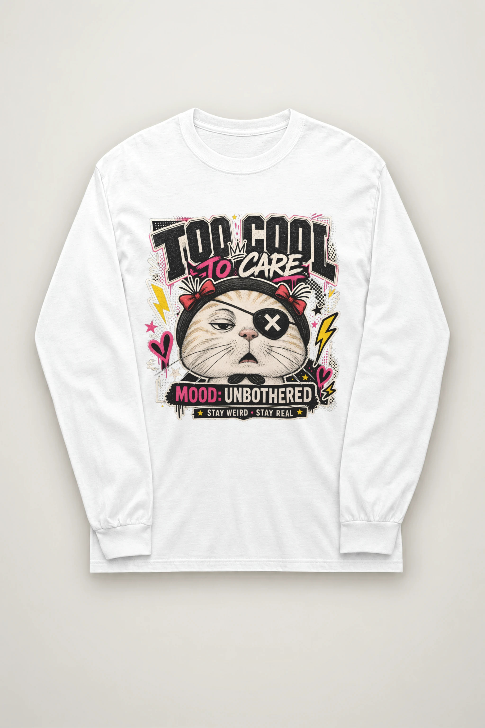 "Too Cool To Care" Unisex Longsleeve T-shirt