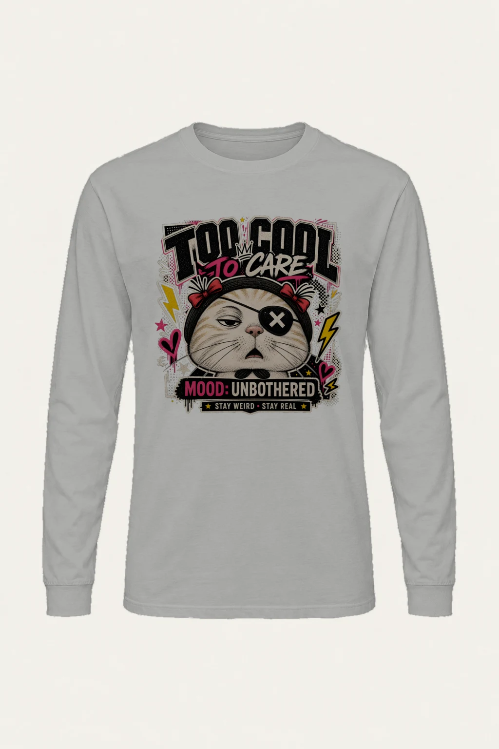 "Too Cool To Care" Unisex Longsleeve T-shirt | Gildan 2400
