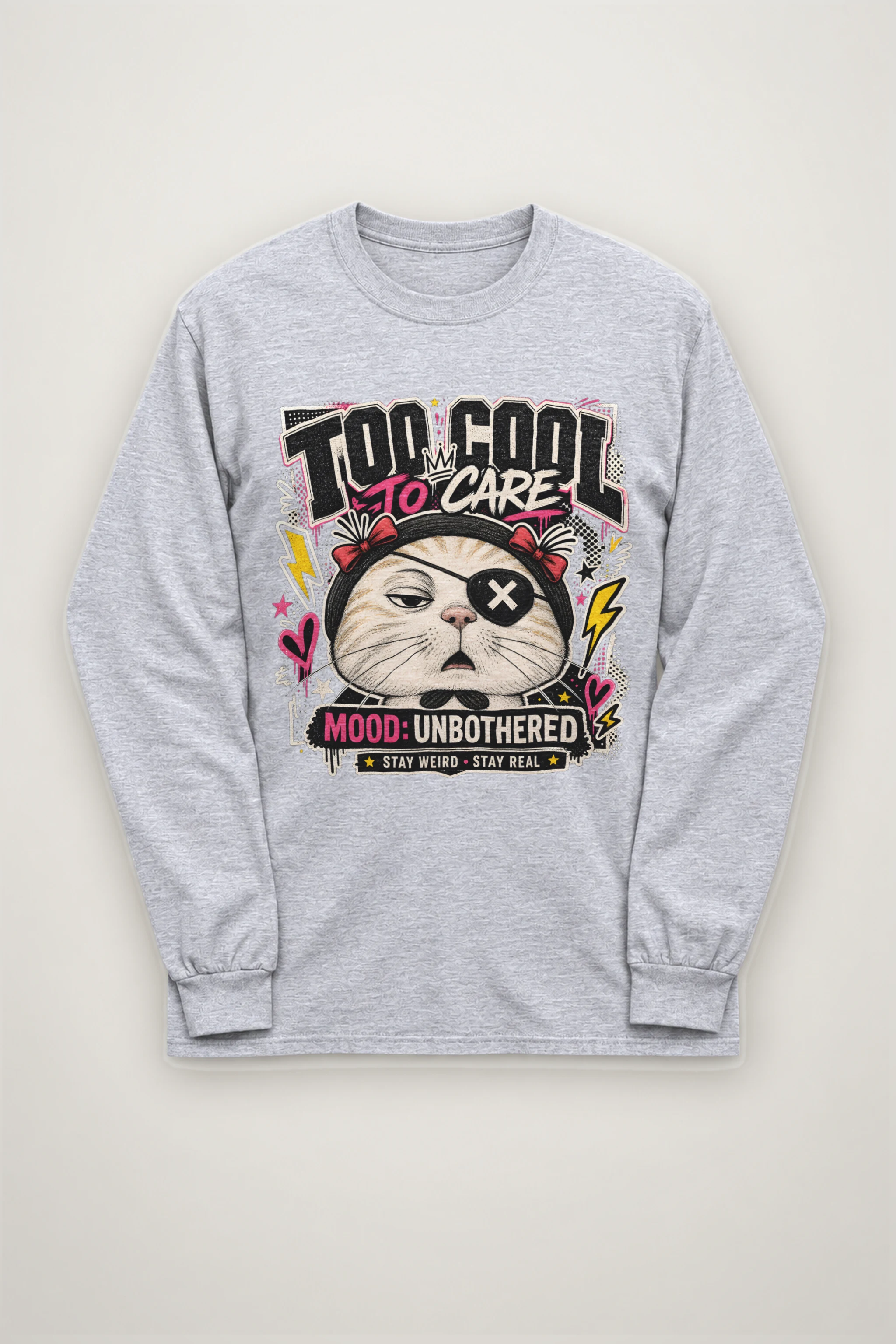 "Too Cool To Care" Unisex Longsleeve T-shirt
