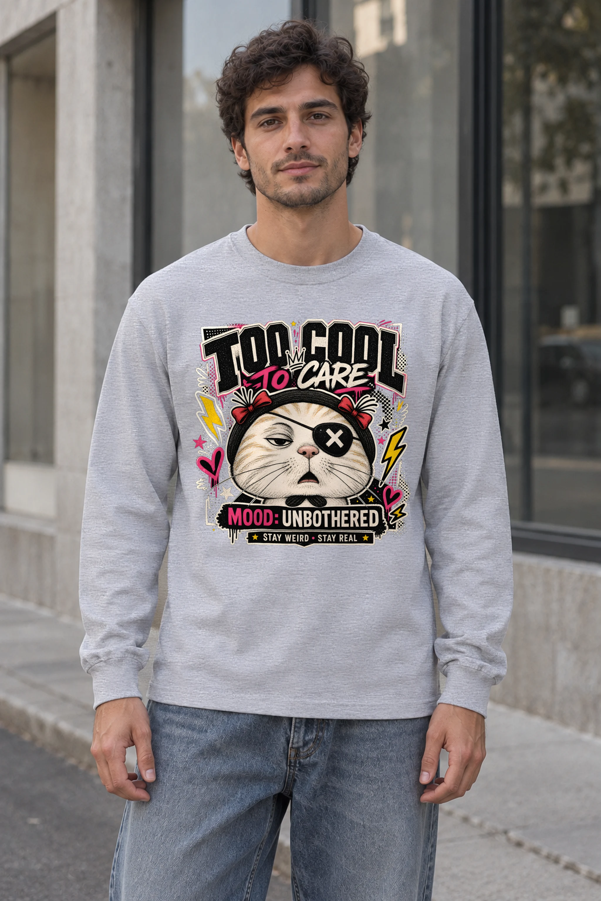 "Too Cool To Care" Unisex Longsleeve T-shirt