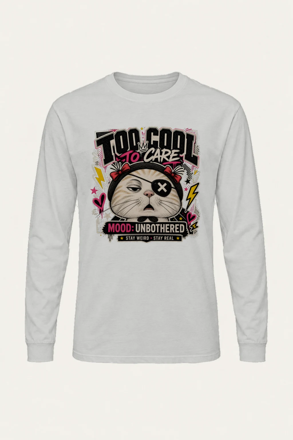 "Too Cool To Care" Unisex Longsleeve T-shirt | Gildan 2400