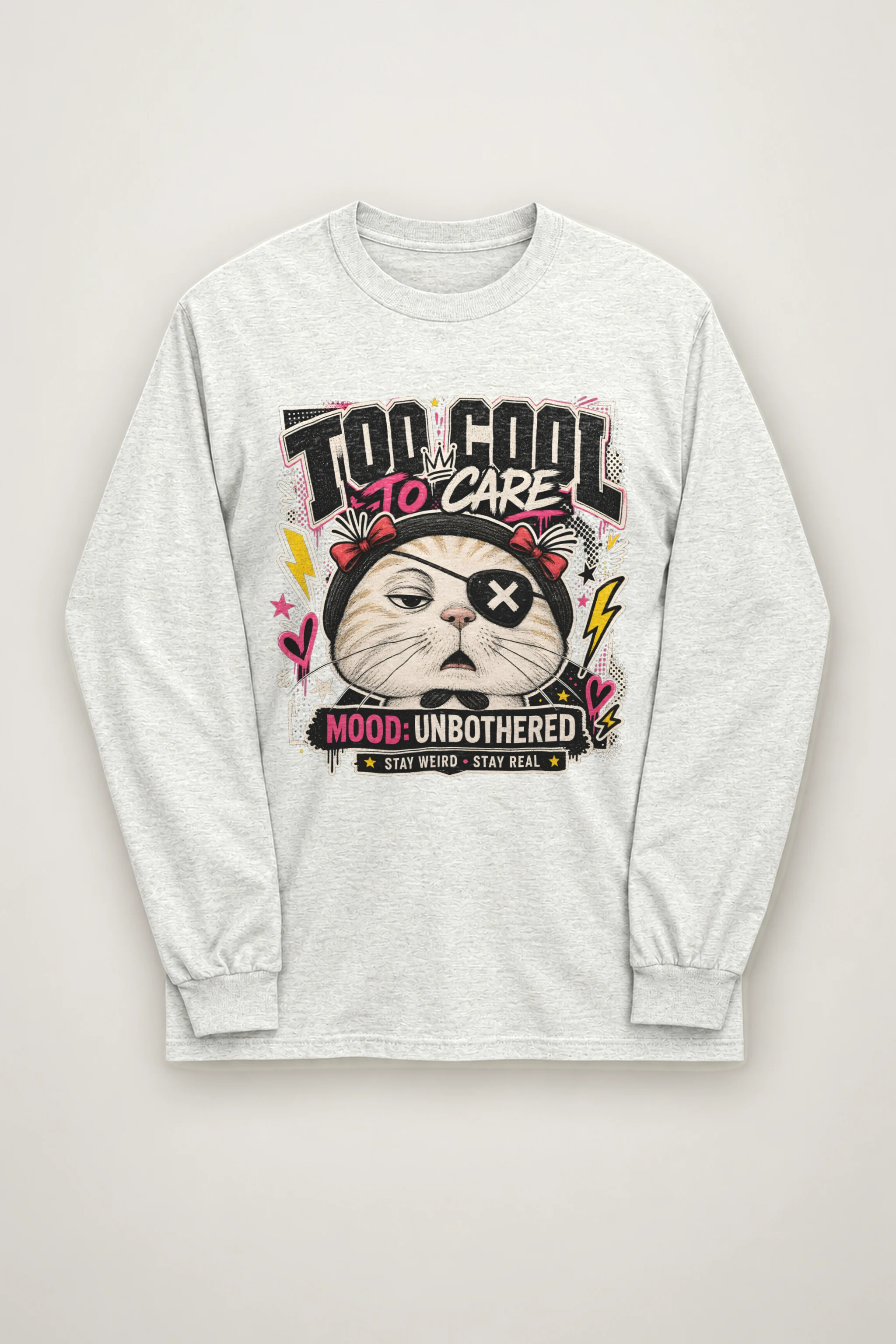 "Too Cool To Care" Unisex Longsleeve T-shirt