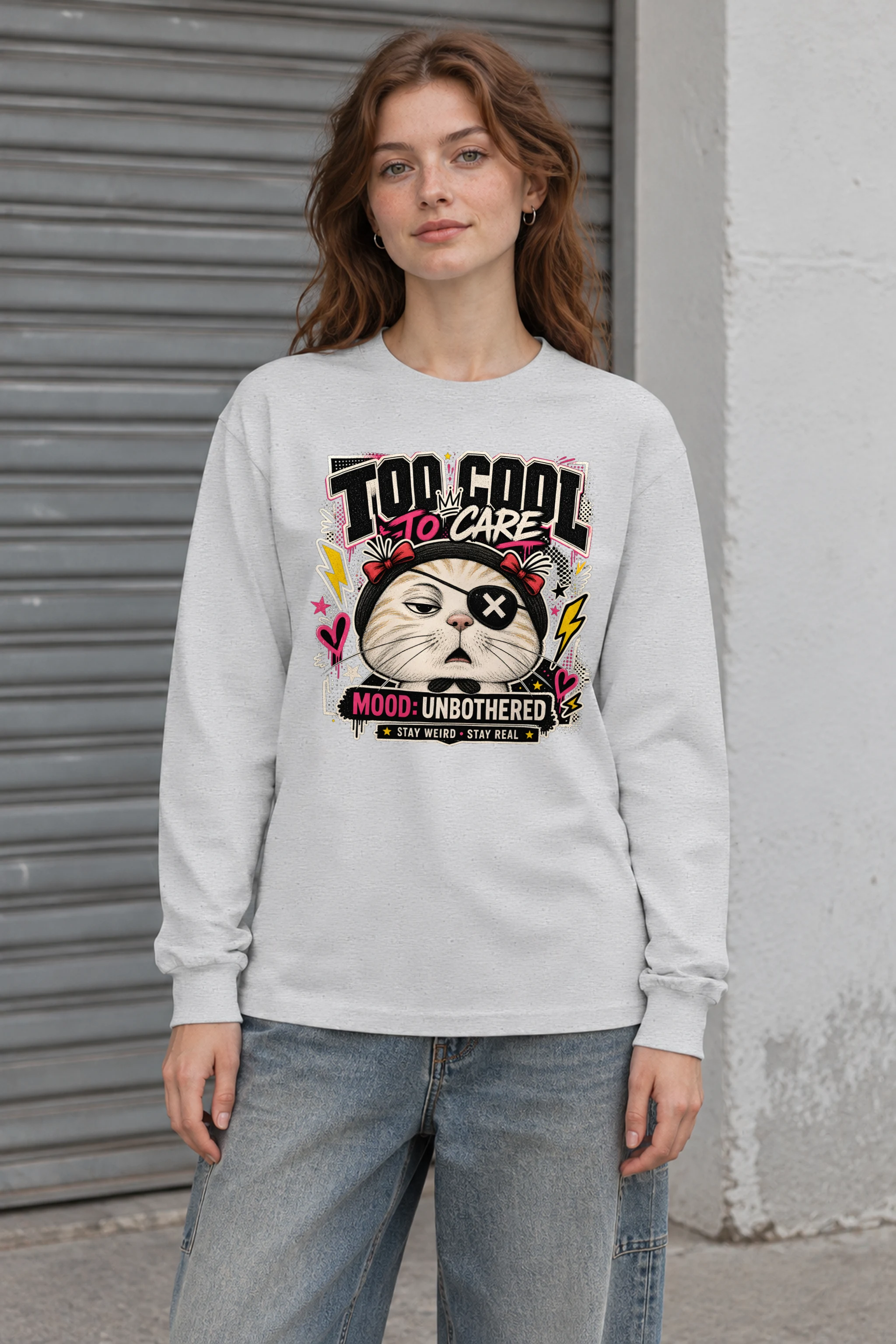 "Too Cool To Care" Unisex Longsleeve T-shirt