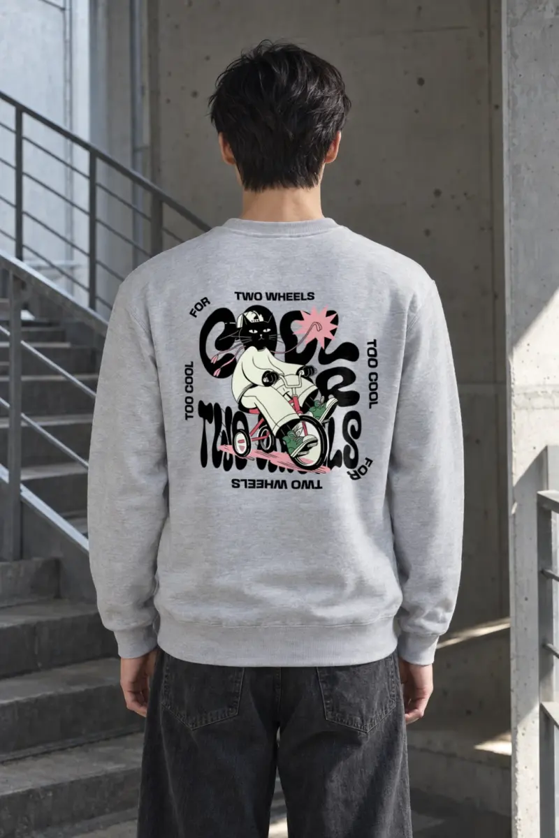 "Too Cool Two Wheels" Heavy Blend Unisex Crewneck Sweatshirt