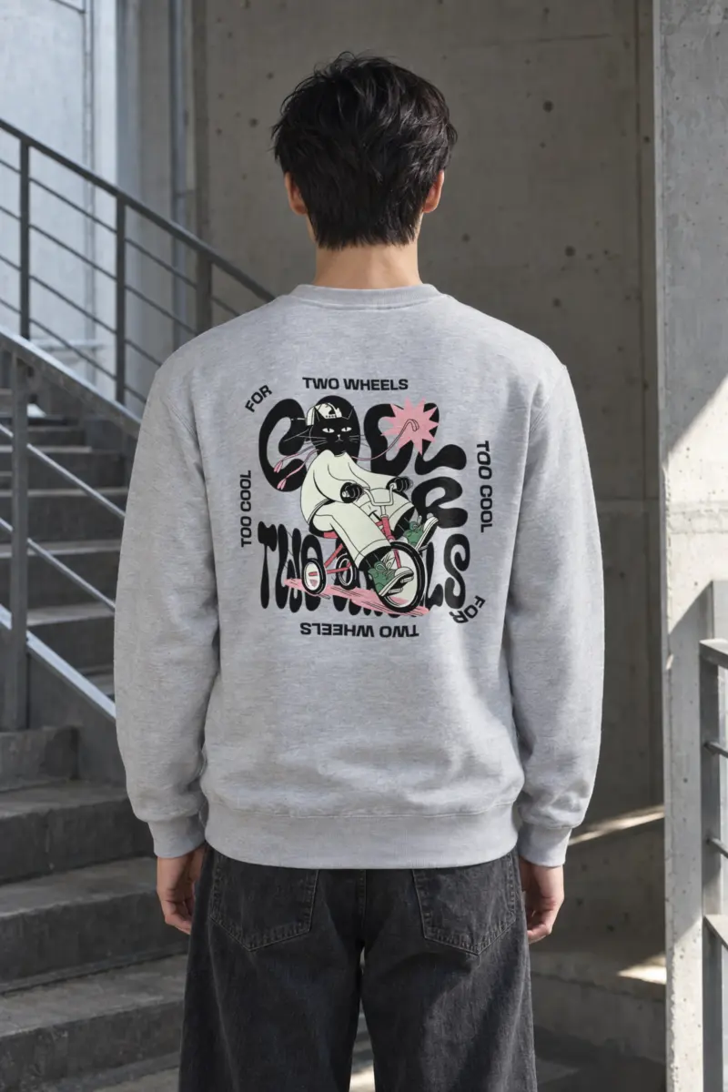 "Too Cool Two Wheels" Heavy Blend Unisex Crewneck Sweatshirt