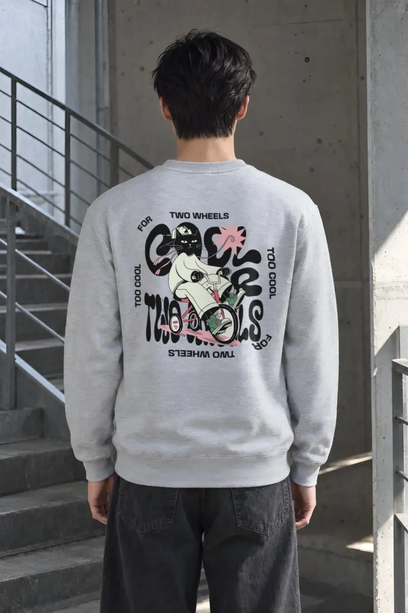 "Too Cool Two Wheels" Heavy Blend Unisex Crewneck Sweatshirt
