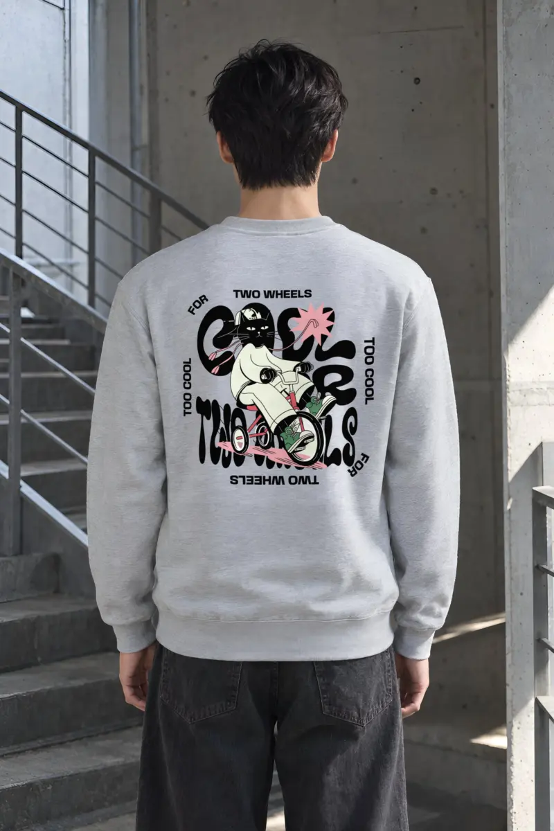 "Too Cool Two Wheels" Heavy Blend Unisex Crewneck Sweatshirt