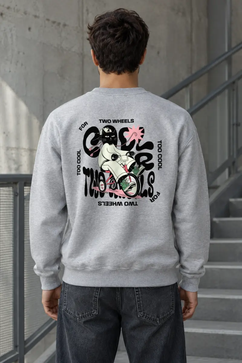 "Too Cool Two Wheels" Heavy Blend Unisex Crewneck Sweatshirt