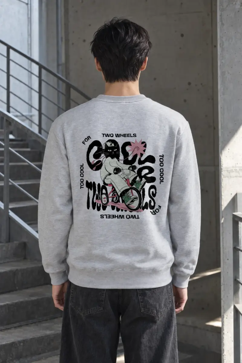 "Too Cool Two Wheels" Heavy Blend Unisex Crewneck Sweatshirt